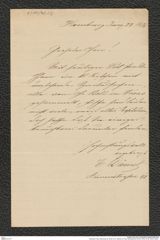 Nachlass Franz Steindachner, Brief von E. Dämel an Franz Steindachner (23.06.1876), Inv.Nr. 98.03, Seite 1